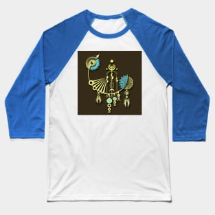 Tock Retro Art Ornament Baseball T-Shirt